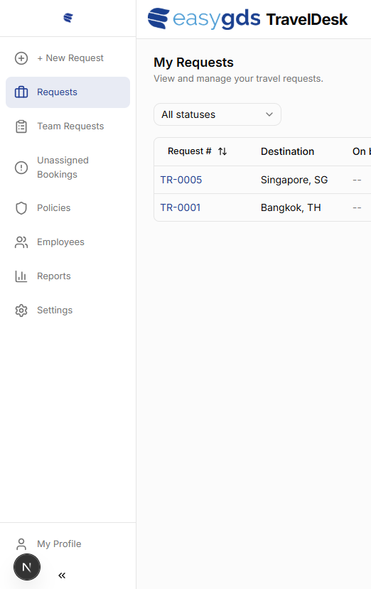 The primary navigation sidebar.